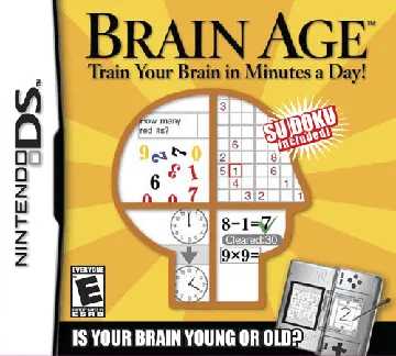 Brain Age - Train Your Brain in Minutes a Day! (USA) (Rev 1) box cover front